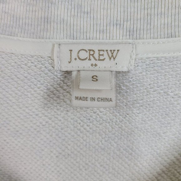 J Crew size Small Sweater Swestshirt Gemstone collar Embellished Bling Heathered - Picture 4 of 5